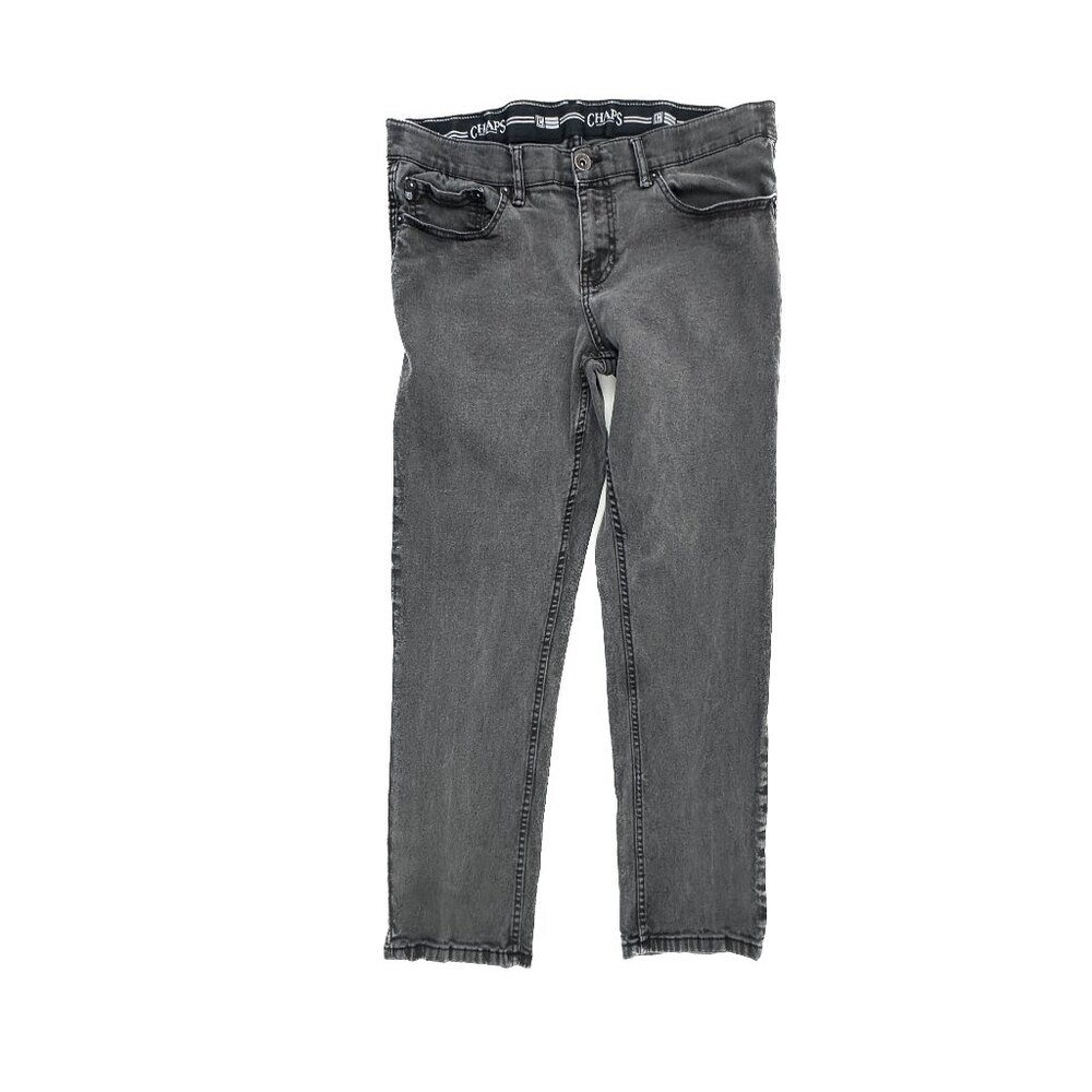 Chaps Jeans Mens 34x30 Black Slim Straight Denim‎ Pant